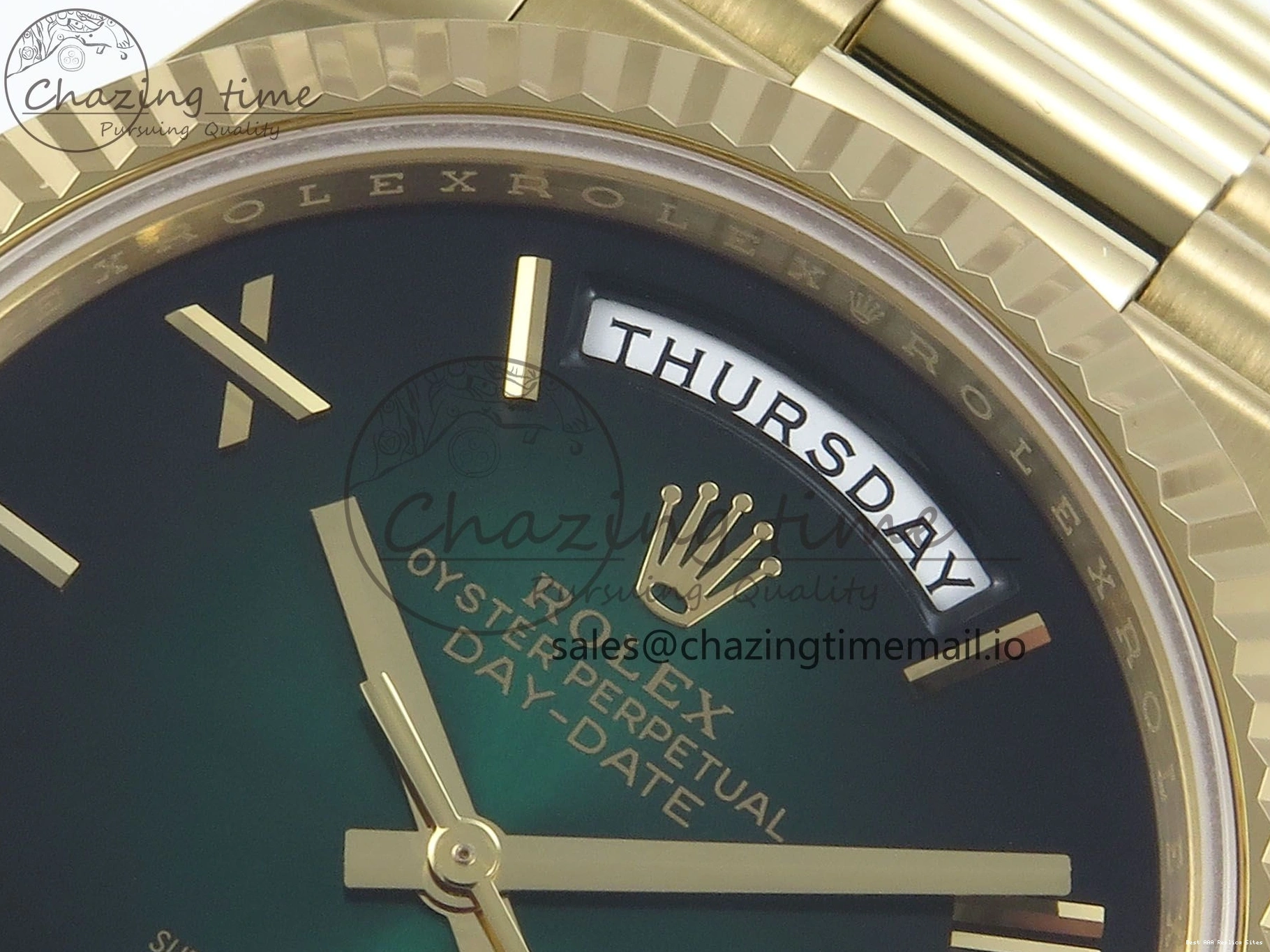 Best AAA Replica Sites Green Weight) 803 1:1 on Edition Effortless Bracelet 228238 (Gain Ombre Date President Noob Day 40 YG A2836 Roman Dial Best 1226